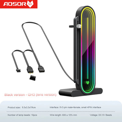 Graphics Card Bracket 5V 3Pin ARGB Aluminum Alloy Graphics Video Stand Magnetic Base Graphics Card GPU Brace GPU Support Bracket